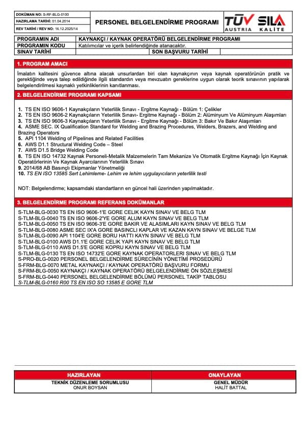 Welder Certification Scheme Rules