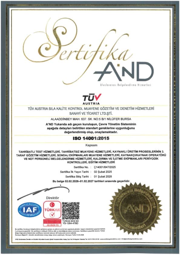 ISO 14001 Çevre Yönetim Sistemi Sertifikası